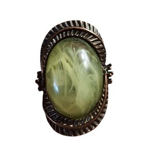 Copper Perhnite Stone Ring